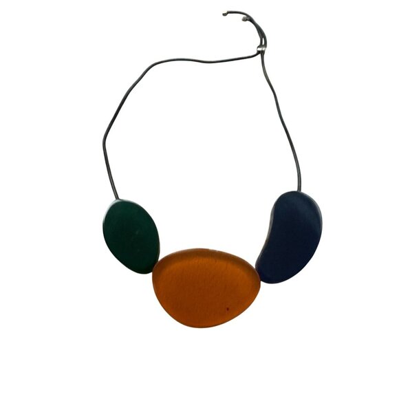 HANDMADE Lucite Wood Beaded Adjustable Necklace - Picture 7 of 11